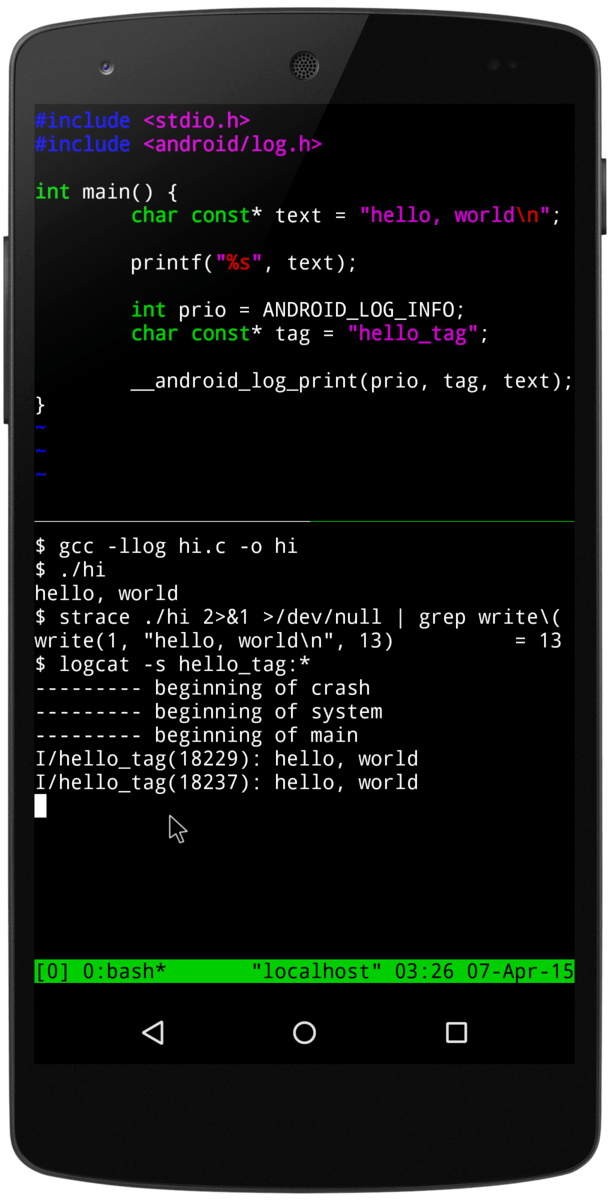 Termux - hello_framed